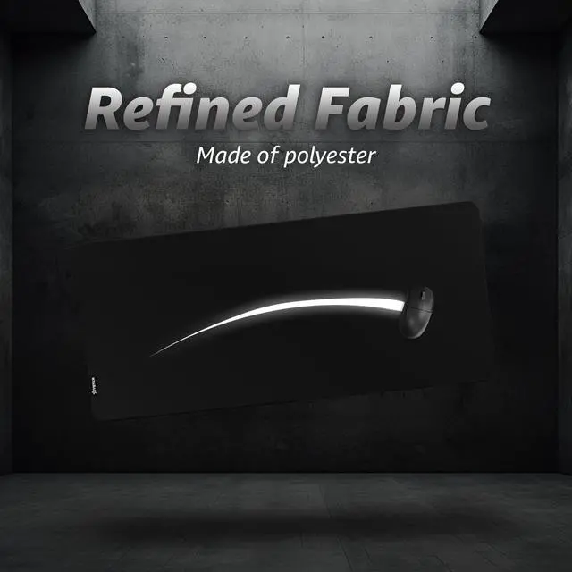 Alt view image 3 of 5 - Hystar® Extended Gaming Mouse Pad | XXL 36" x 16" | 5mm Thick, Waterproof Surface, Smooth Polyester Fabric, and Natural Rubber Base | Classic Black