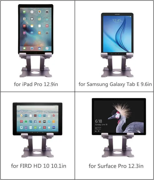 Alt view image 4 of 5 - KABCON Adjustable Aluminum Tablet Stand (7-13.5 inch), Compatible with iPad, Surface Pro, FIRD HD 10, Samsung Galaxy Tab E, ASUS Transformer & Other Devices