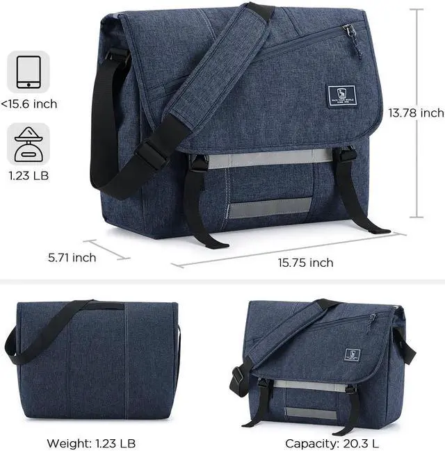Alt view image 2 of 5 - OIWAS Messenger Bag and Sling Bag for Men, 15.6 Inch Laptop Crossbody Bags Travel Hiking Chest Daypack