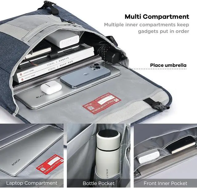 Alt view image 5 of 5 - OIWAS Messenger Bag and Sling Bag for Men, 15.6 Inch Laptop Crossbody Bags Travel Hiking Chest Daypack