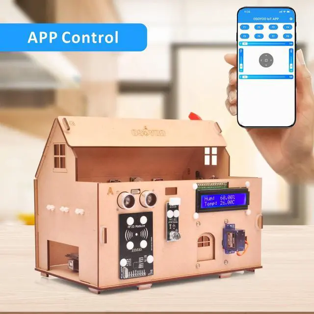Alt view image 4 of 5 - OSOYOO Smart House IoT Starter Kit for Arduino MEGA2560,Learning STEM Electronic Engineering Coding Programming, DIY Home Automation Building Set for Teens Adults