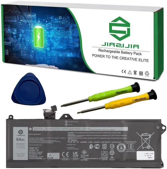 Main image of JIAZIJIA GRT01 Laptop Battery Replacement for Dell Latitude 5421 5431 5521 5531 Precision 3470 3561 3571 3581 3591 Series Notebook 00P3TJ 0P3TJ 0R05P0 R05P0 Black 15.2V 64Wh 4000mAh