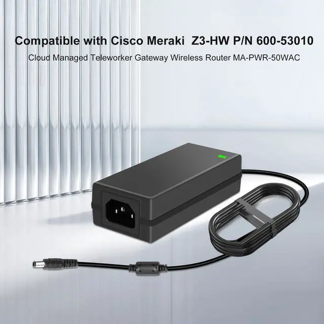 Alt view image 5 of 5 - for 54v Cisco Power Supply Compatible with Cisco MerakiZ3: Z3-HW Z3C Z3C-HW Z3C-HW-Z3-HW-US Z3C-HW-WW Wireless Router MA-PWR-50WAC 54V Power Adapter