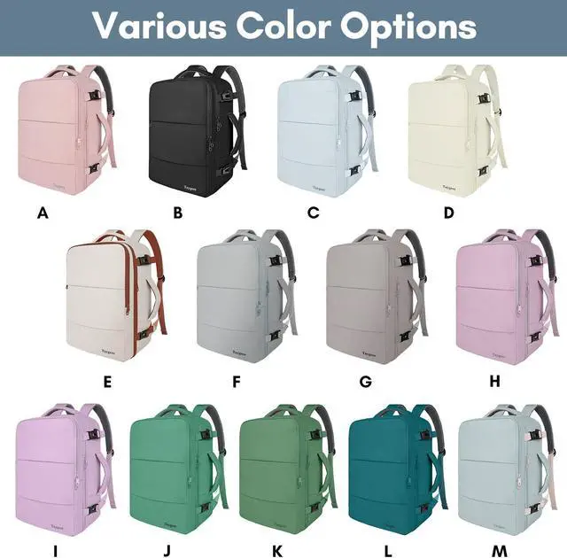 Alt view image 2 of 5 - Taygeer Personal Item Backpack for Men Women, Travel Backpack Carry on Luggage Flight Approved with USB Charging Port & Shoe Pouch, Large Weekender Backpack Work Bag for Hiking Gift, Gray Powder