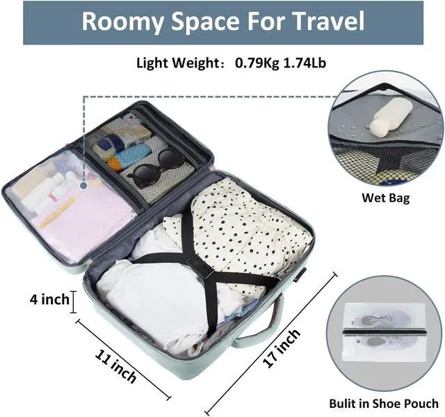 Alt view image 4 of 5 - Taygeer Personal Item Backpack for Men Women, Travel Backpack Carry on Luggage Flight Approved with USB Charging Port & Shoe Pouch, Large Weekender Backpack Work Bag for Hiking Gift, Gray Powder