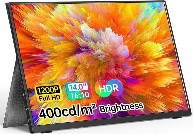 Main image of VILVA Portable Monitor 14 inch FHD 1920 * 1200P USB C HDMI Ultra-Slim IPS Travel Display w/Smart Cover & Speakers, HDR Plug&Play, External Monitor for Laptop PC, Phone,Mac