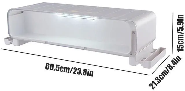 Alt view image 2 of 5 - WMM Monitor Stand Riser, Computer Monitor Stand with Drawer and Display Minifigures, Computer Desktop Stand with Lights, Removable Elevated Structure, Compatible with Computers, Desktops, and Laptops