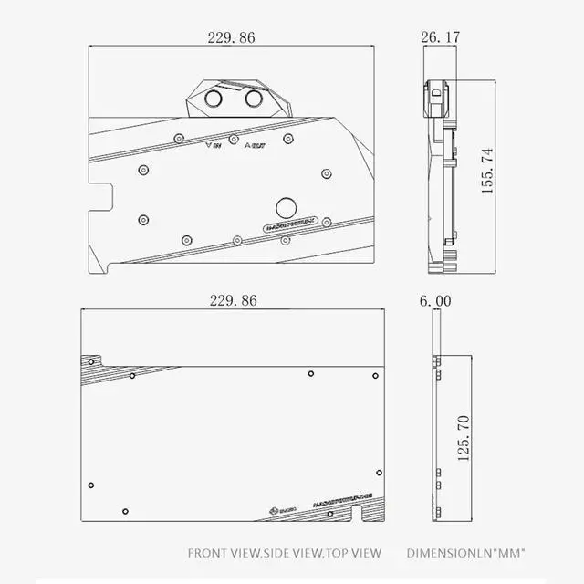 Alt view image 2 of 5 - Copper GPU Water Cooling Block GPU Waterblock Graphics Card Water Cooling Block for Asus Tuf GeForce RTX 4070 Ti 12G Gaming (5V ARGB RBW Aura Effect LED Lights GPU Block with Backplate)