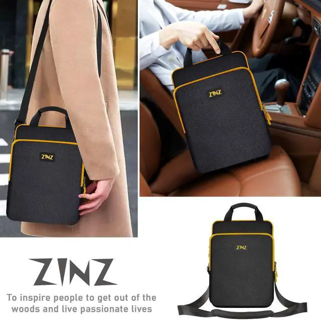 Alt view image 5 of 5 - ZINZ Slim & Expandable Case 12.9 13 inch Travel Laptop Shoulder Bag for MacBook Air 13" M3/M2/M1, MacBook Pro 13" M2/M1, iPad Pro 12.9"/13"/11", iPad Air 13",B01K04