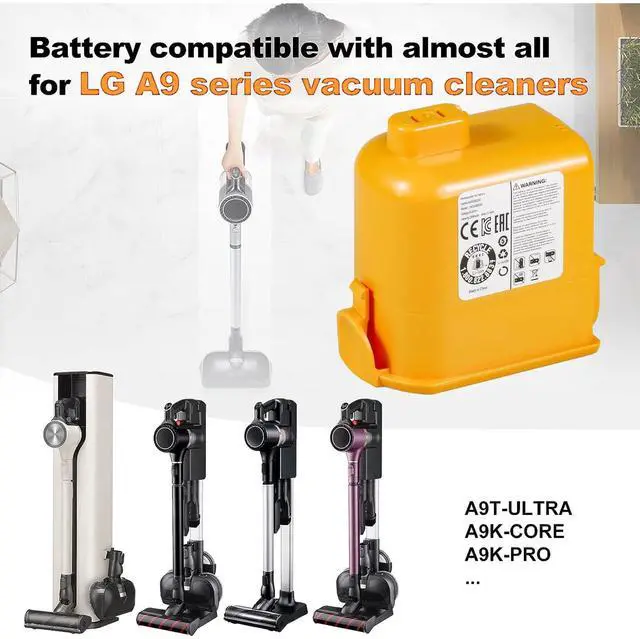 Alt view image 3 of 5 - Aokcsha 3000mAh Replacement Battery for LG Cord Zero A9,A9S,P9,A9K-CORE,A9MAX,A9T-Ultra,A9K-PRO,A9N,A9M,A9MULTI,A958,A958SA,A9 Plus A905M A907GMS A905RM A908MVR A958SA A929KVM,Li-Ion 25.55V Battery