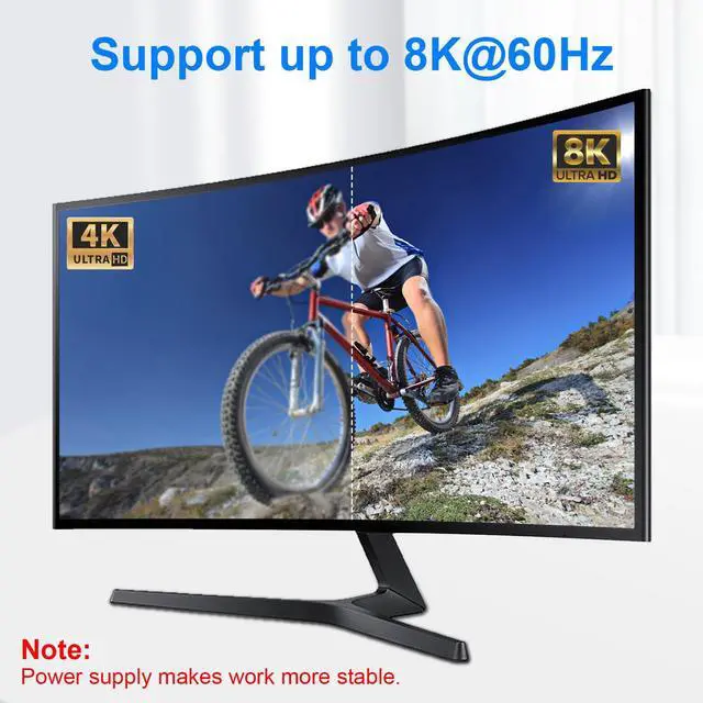 Alt view image 5 of 5 - 8K USB C Switch, USB C Switcher for 2 Computers Bi-Directional, USB C KVM Switch with Wired Remote & 2 USB-C Cables, for 100W Charging+10Gbps Data+Video Transfer, 8K@60Hz/4K@144Hz