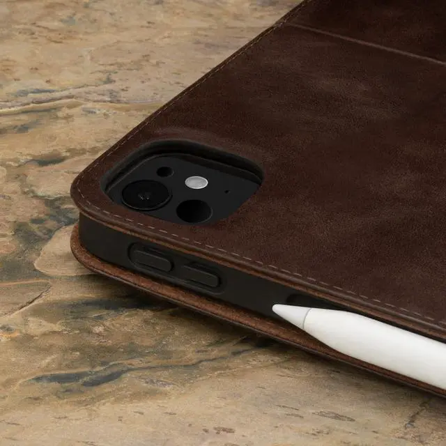 Alt view image 5 of 5 - TORRO Case Compatible with iPad Pro 11" 5th Gen (2024) - Premium Leather iPad Pro 11" 2024 Case with Stand Function & Apple Pencil Connectivity (Dark Brown)