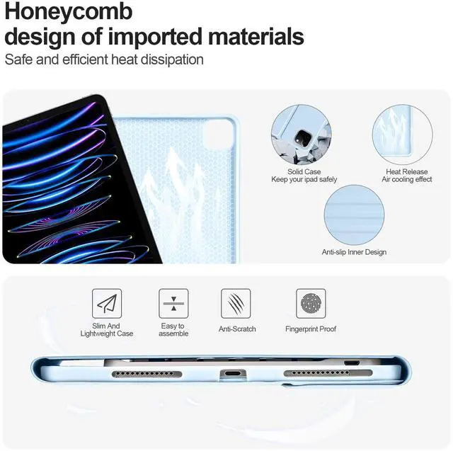 Alt view image 5 of 5 - besky Keyboard Case for iPad Pro 11 inch (4th, 3th Generation) & Air Series Products (Air 6th, 5th, 4th Generation), with Wireless Detachable Backlit Keyboard and Case - Pencil Holder