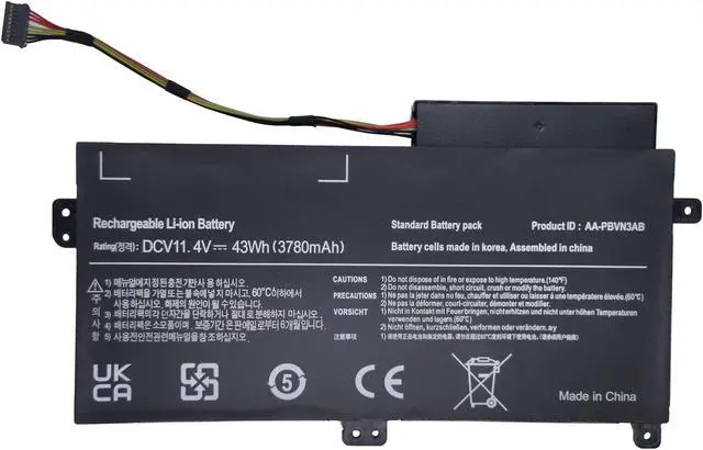 Main image of Batterymarket AA-PBVN3AB Replacement Laptop Battery Compatible with Samsung NP370R4E NP370R5E NP450R4E NP450R5E NP510R5E 11.4V 43Wh/3780mAh
