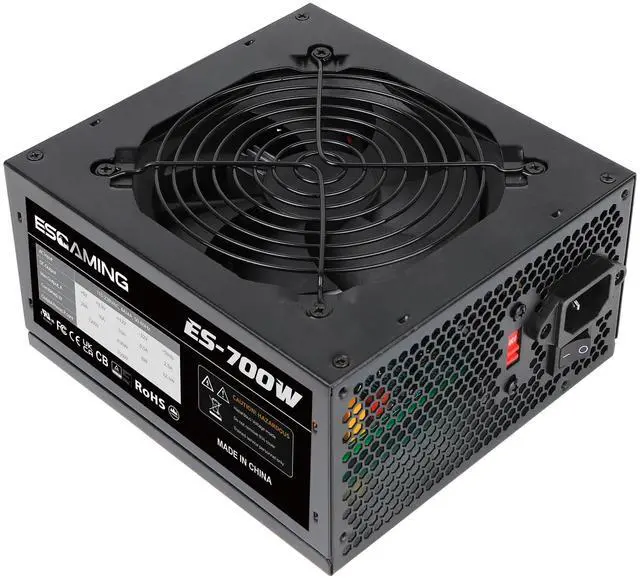 Main image of 700W ATX Power Supply Non Modular PSU with 4+4 Pin Connectors Auto-Thermally Controlled 120mm Fan, 115/220V Switch