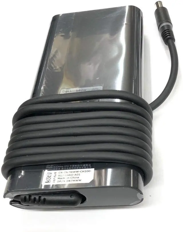 Alt view image 3 of 5 - New Version Slim Dell Replacement Power Adapter - 180 Watt-7.4mm for Dell P/N: 450-AHDJ XCT0N HA180PM181 0N7MWW