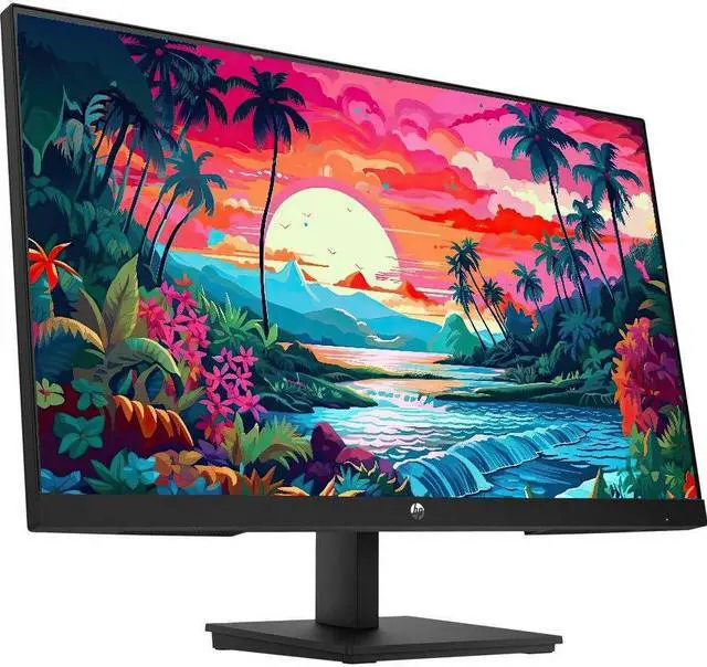 Alt view image 2 of 5 - HP Newest 24" FHD Monitor - V24 inch IPS LED FHD (1920 x 1080)- AMD FreeSync - VESA, 16:9-75Hz Monitor, 4ms Grey-to-Grey Response Time, Low Blue Light, Anti-Glare, HDMI & VGA Ports, Black