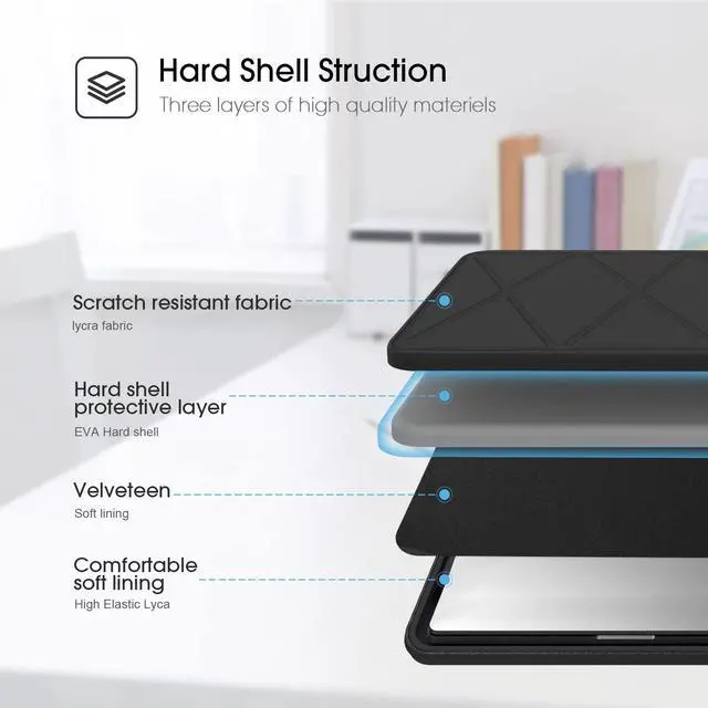 Alt view image 3 of 5 - Smatree 15.6 inch Hard Laptop Carry Sleeve for Latitude 5550/5540/5530/5521/5520, Dell XPS 16 9640, SideTrak Solo Pro, Portable Monitor and Laptop Bag With Unilateral Fixing