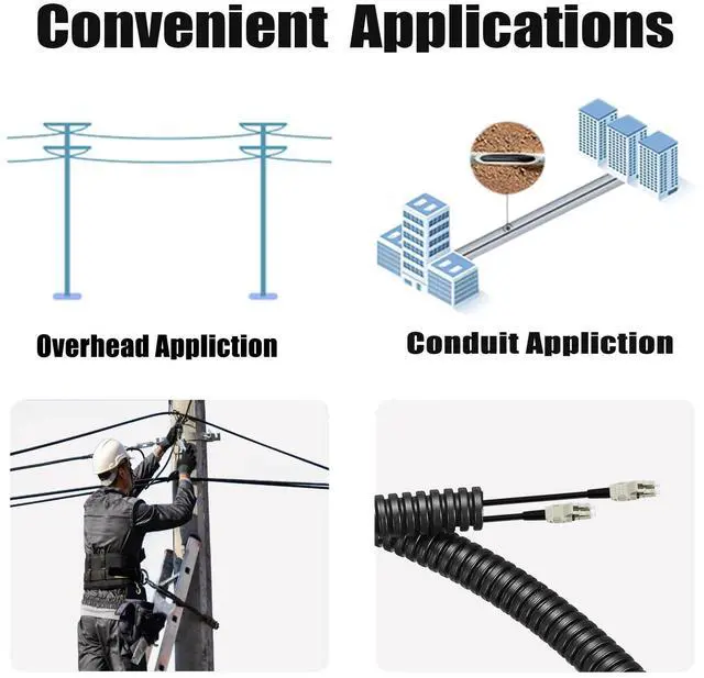 Alt view image 3 of 5 - FLYPROFiber- OM3 200M/656ft Uniboot LC to LC Outdoor Armored Fiber Patch Cable, Length Options:10m-300m, 10GB/40GB Multimode Duplex 50/125um Fiber Optic Cable Cord LSZH OD-5mm