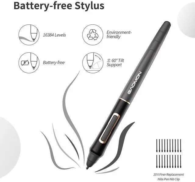 Alt view image 5 of 5 - Bluetooth Drawing Tablet GAOMON WH851 8 x 5 inches Graphics Tablet, Digital Art Tablet Supports 16384 Levels, Intuitive Dial with 8 Shortcut Keys, Type-C Port, Work with Windows & Android & Mac