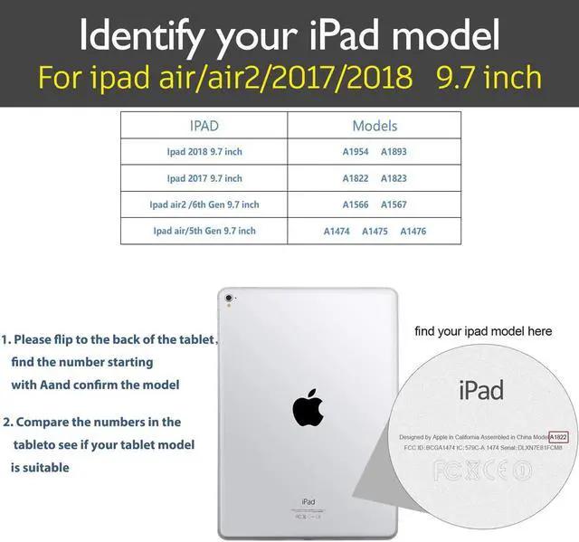 Alt view image 2 of 5 - Gexmil Case for iPad 9.7 Inch,6th/5th Generation(2018/2017)-iPad Air 2/1 Gen. Genuine Leather Cover Anti Fingerprint/Slip,Cowhide Folio Cover Auto Sleep/Wake with Adjustable Stand,Butterfly Pattern