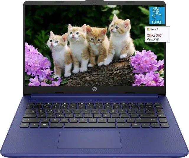 Main image of HP 14" Touchscreen Laptop, Intel Dual-Core N4020, 8GB RAM, 128GB Storage(64GB eMMC+64GB Micro SD), Webcam, 1Yr Office w/Accessories(Blue)