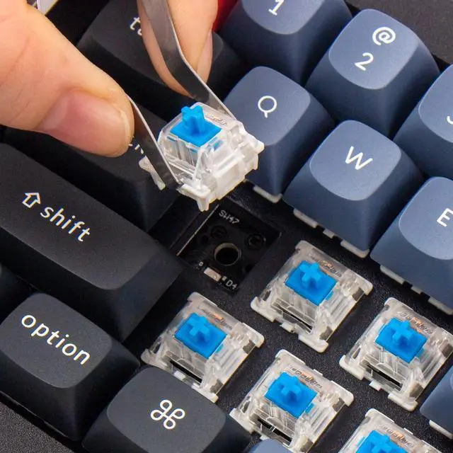 Alt view image 2 of 5 - Keychron Q4 Wired Custom Mechanical Keyboard, 60% Layout QMK/VIA Programmable Macro with Hot-swappable Gateron G Pro Blue Switch Double Gasket Compatible with Mac Windows Linux (Black)