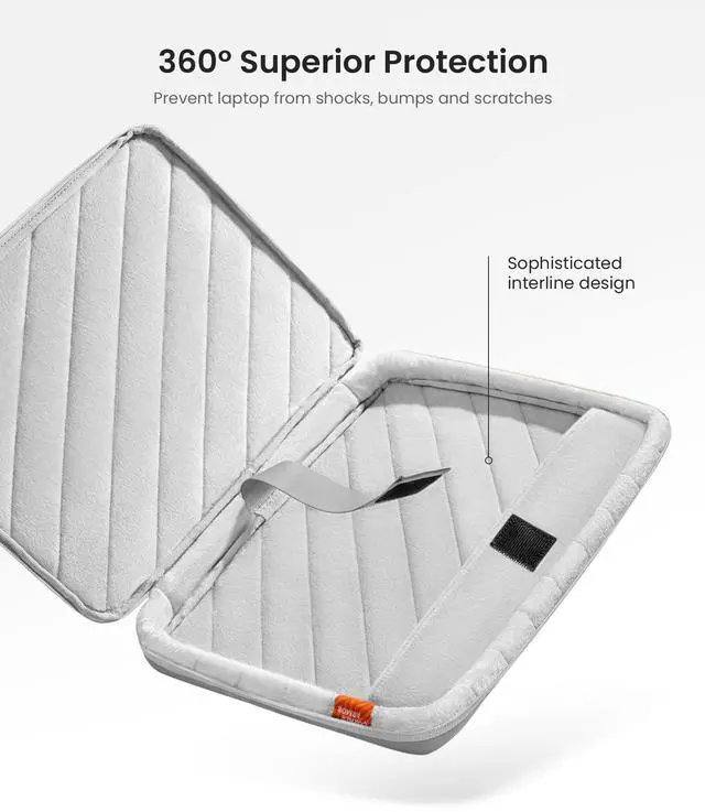 Alt view image 5 of 5 - tomtoc 360 Protective Laptop Sleeve for M4 MacBook Pro 14-inch M3/M2/M1 Pro/Max A3112 A3401 A3185 2024-2021, 13-inch iPad Pro (M4)/ iPad Air (M2) with Magic Keyboard, Water-Resistant Carrying Case