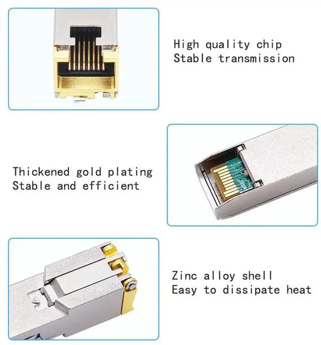Alt view image 4 of 5 - 10GBase-t, SFP-10G-T Optical Module, 10G SFP to RJ45 Conversion Module,Adaptive 10G/5G/2.5G/1G,Support DDM, for Network Switch Cisco TPLINK Ubiquiti UniFi BDCOM QNAP ASUS, 30m,AQR113C chip