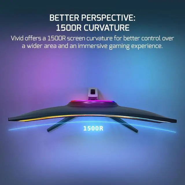 Alt view image 3 of 5 - GAMEPOWER V80 27 Inch Curved Gaming Monitor, 280Hz 1080p Display, 0.5ms Response Time, VA Panel, AMD FreeSync, HDR Support, 125% sRGB, RGB Backlight, Dual Speakers, HDMI and Displayport Inputs,1500R