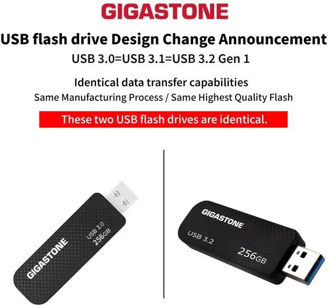 Alt view image 2 of 2 - GIGASTONE 256GB Flash Drive (2 Pack) Z30 USB 3.2 Gen 1, 100MB/s Ultra Fast, Keychain Loop, Carbon Fiber Style, Push-Pull Design, Data Storage, Backup for PC/Mac/TV/Car, USB 2.0/3.0/3.1 Compatible
