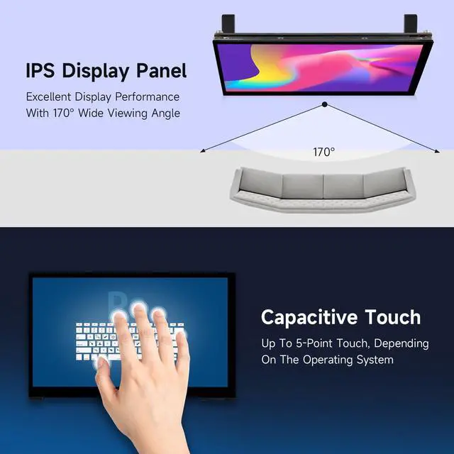 Alt view image 5 of 5 - Generic LUCKFOX Touchscreen,7 inch HDMI 1024x600 Portable Monitor Compatible with Raspberry Pi 5/4/4B/3/3B/Zero 2 W/All Pi Version,Plug & Play LCD IPS Display with Stand, Black