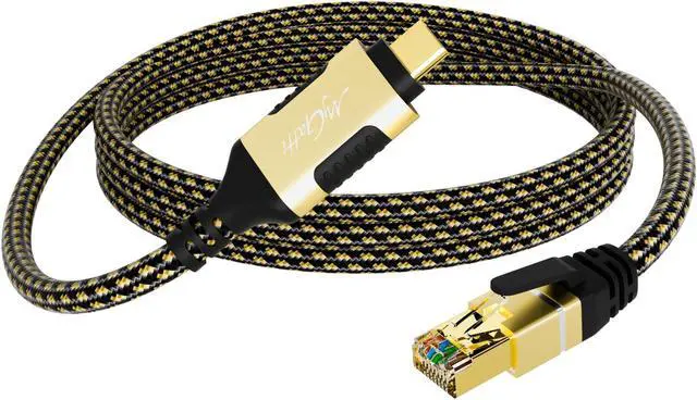 Main image of USB C to Ethernet Cable 35 FT, USB 3.0 Type-C to RJ45 Cord, FTP, 1Gbps Shielded Internet LAN Network Cable, Thunderbolt 3/4 Compatible with MacBook Pro, iPhone 16/15 Series, iPad Pro, Dell XPS, More