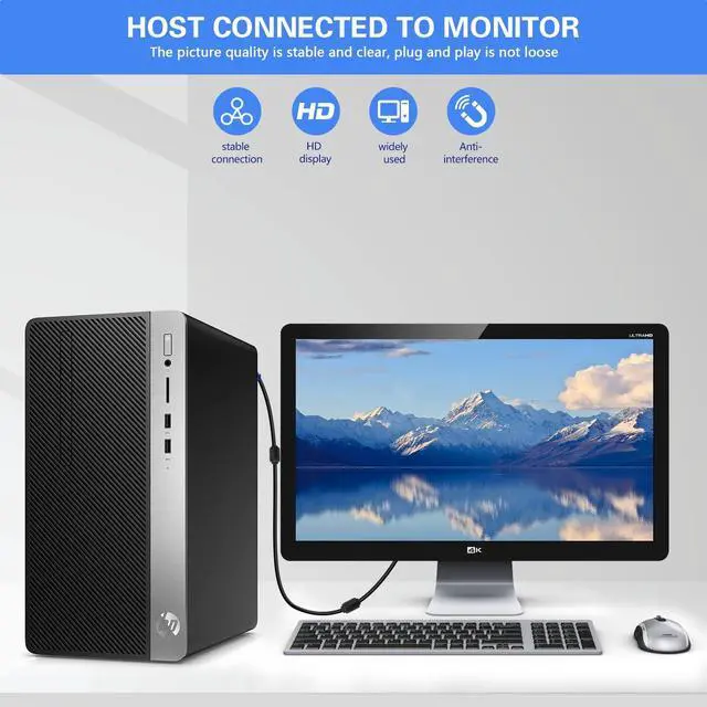 Alt view image 3 of 5 - VGA to VGA Monitor Cable 10 Pack, 15 Pin Male to Male Computer Cord Support 1080P Full HD for Laptop TV Projector - 3 Feet