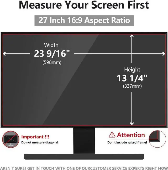 Alt view image 2 of 5 - Pozlle 27 Inch Computer Privacy Screen Shield for 16:9 Widescreen Desktop Monitor Anti-Glare Blue Light Privacy Filter and Anti Spy Privacy Screen...