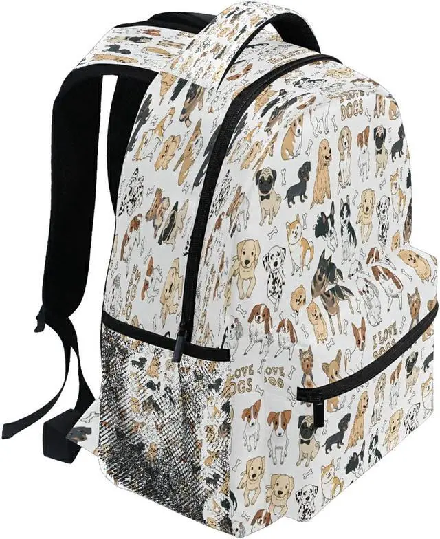 Alt view image 2 of 5 - Kcldeci Dog Kids Backpack Puppy Dogs Boys Girls Toddler Backpacks Elementary School Bag Bookbag Travel Daypack Shoulder Bag