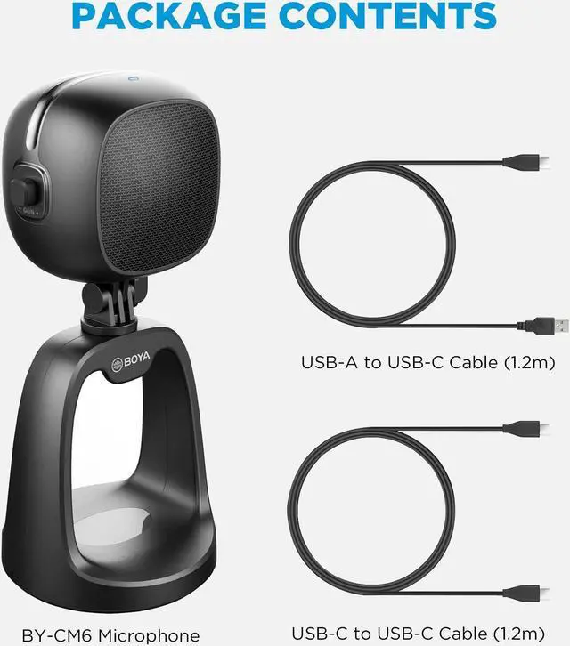 Alt view image 5 of 5 - BOYA USB Computer Microphone for Live Streaming Gaming Condenser Podcast Asmr Mic for Studio Music Recording Video Voice Over for PC Windows Mac Laptop Desktop Phones YouTube by-CM6