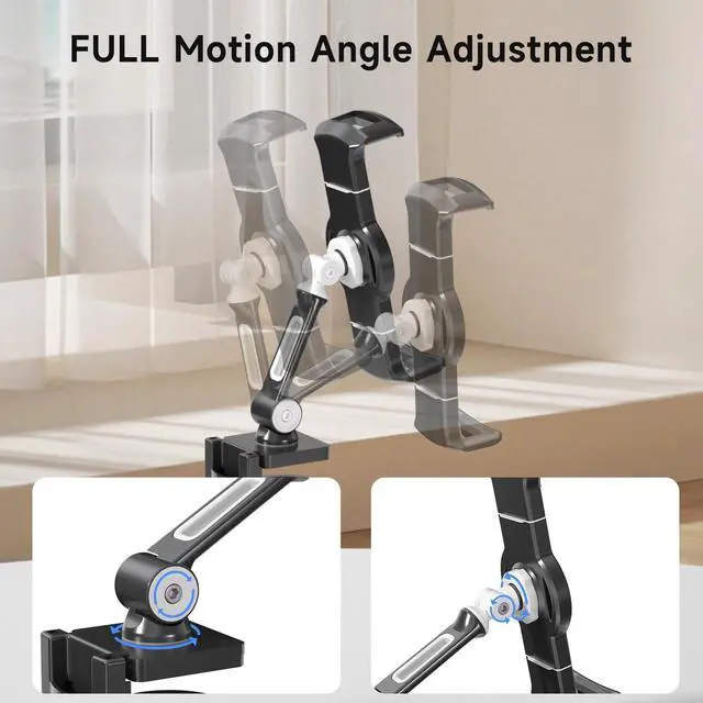 Alt view image 2 of 5 - suptek Aluminum Alloy Tablet Stand for Desk, Adjustable Foldable Arm Holder Mount Compatible with iPad 10/9th, iPad 13/12.9 Pro, Portable Monitor 12.9-18.6'', YF108BV1