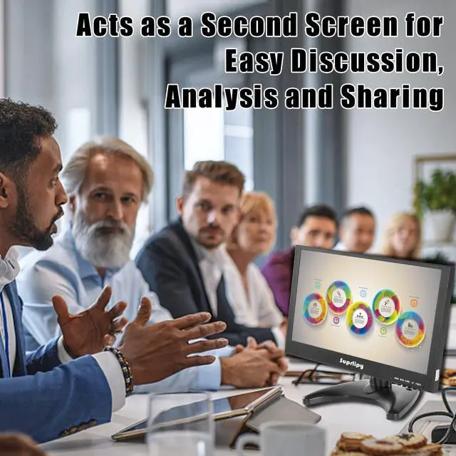 Alt view image 2 of 5 - Suprlipy 12 Inch Mini Small HDMI Monitor 1920x1080 16:9 IPS Metal Housing LCD Display Screen Support HDMI/VGA/AV/BNC Input Built-in LounSpeakers for PC CCTV Security Camera RasPi