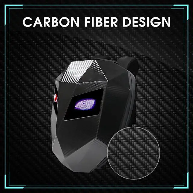 Alt view image 2 of 5 - TEMSONE Carbon Fiber Motorcycle LED Knight Backpack with Full-color screen, Laptop Backpack, DIY programming Backpack, Riding Backpack for Store Helmet, Waterproof Luggage Bag for Travelling Camping