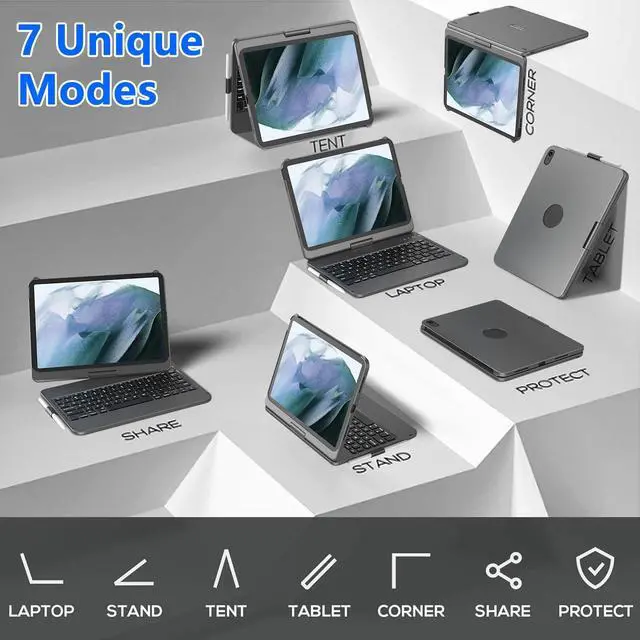 Alt view image 5 of 5 - TQQ Touchpad Keyboard Case for 10th Generation(10.9", 2022), iPad 10th Generation Case with Keyboard-360deg Rotatable Protective Cover for Latest iPad 10th Gen 10.9 inch 2022 (Gray)