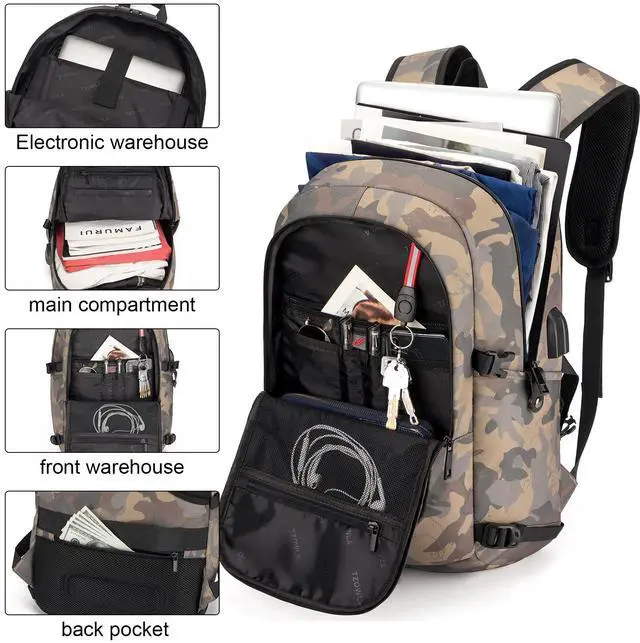 Alt view image 5 of 5 - Tzowla Travel Laptop Backpack Water Resistant Anti-Theft Bag with USB Charging Port and Lock 15.6 Inch Computer Business Backpacks for Women Men Gift,Bookbag Casual Daypack