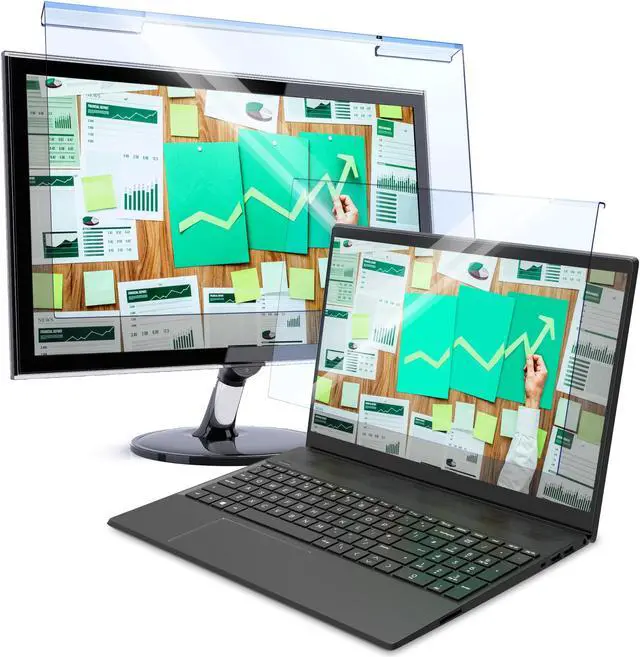 Main image of VINTEZ 21.5 Inch 16:19 and 15.6 Inch 16:9 Blue Light Blocking Screen Protector Panel Anti-UV Eye Protection Filter for Widescreen Laptop and Monitor Frame Hanging Type - Blue Light Filter Bundle