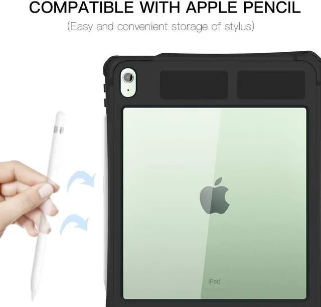 Alt view image 5 of 5 - YIXXI for iPad Air 11 Inch Case Waterproof M2 (2024) M3(2025),Case for iPad Air 6th/5th/4th Gen (2025/2024/2022/2020), Built-in Screen Protector, 6.6FT Waterproof,Supports Pencil&keyword (Black)