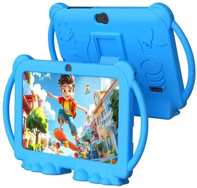 Main image of ATOZEE Kids Tablet, 7 inch Tablet for Kids 4GB 32GB Android 12 Preinstalled Parental Control Children Education Toddler Tablets with Dual Camera Bluetooth WIFI6 Shockproof Kickstand Case (Boys/Blue)