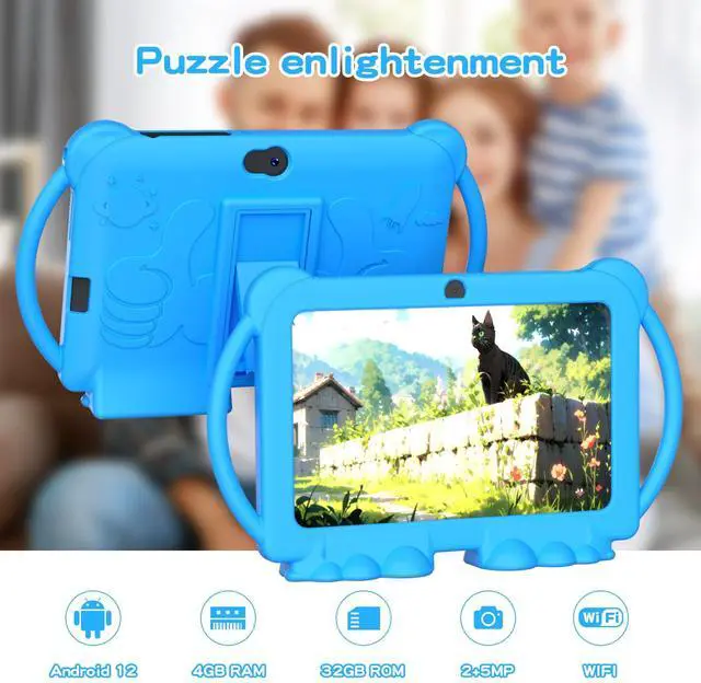 Alt view image 2 of 5 - ATOZEE Kids Tablet, 7 inch Tablet for Kids 4GB 32GB Android 12 Preinstalled Parental Control Children Education Toddler Tablets with Dual Camera Bluetooth WIFI6 Shockproof Kickstand Case (Boys/Blue)