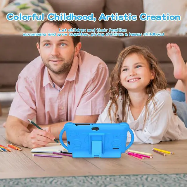 Alt view image 3 of 5 - ATOZEE Kids Tablet, 7 inch Tablet for Kids 4GB 32GB Android 12 Preinstalled Parental Control Children Education Toddler Tablets with Dual Camera Bluetooth WIFI6 Shockproof Kickstand Case (Boys/Blue)