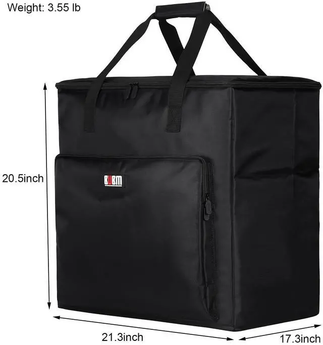 Alt view image 3 of 5 - BUBM Desktop Computer Carrying Case, Padded Nylon Carry Tote Bag for Transporting Computer Tower PC Chassis, Keyboard, Cable and Mouse, Desktop Computer+ Monitor Bag, 3 light 24", Travel