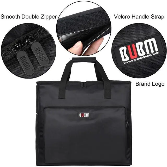 Alt view image 4 of 5 - BUBM Desktop Computer Carrying Case, Padded Nylon Carry Tote Bag for Transporting Computer Tower PC Chassis, Keyboard, Cable and Mouse, Desktop Computer+ Monitor Bag, 3 light 24", Travel