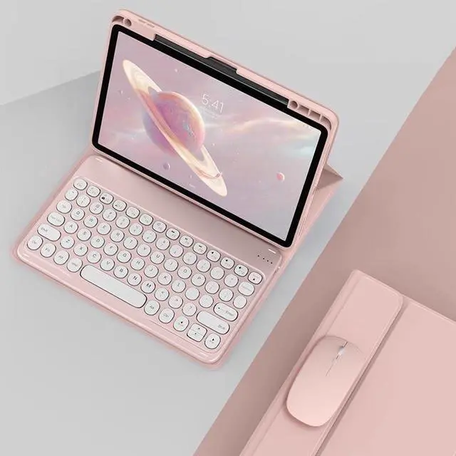 Alt view image 5 of 5 - kaidisen Keyboard Case for iPad Mini A17 Pro 2024/ iPad Mini 6th Generation 8.3-inch Case with Keyboard and Bluetooth Mouse, Detachable Candy Color Keyboard Cover Round Key,Pink